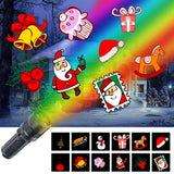 KMASHI Christmas Light, LED Portable Flashlight Build in 12 Rotatable Patterns, Battery Operated Projector Light Holiday Decorative Light for Christmas Home Birthday Party Decoration