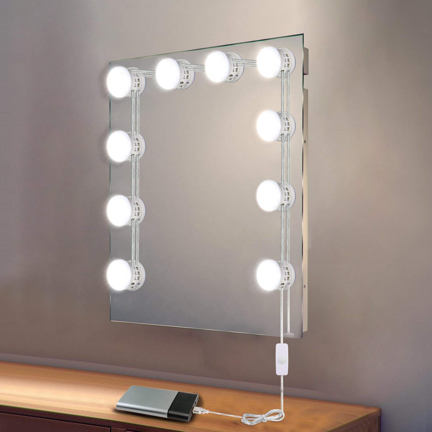 KMASHI Vanity Mirror Lights, LED Makeup Vanity Light Kit with 10 Cosme